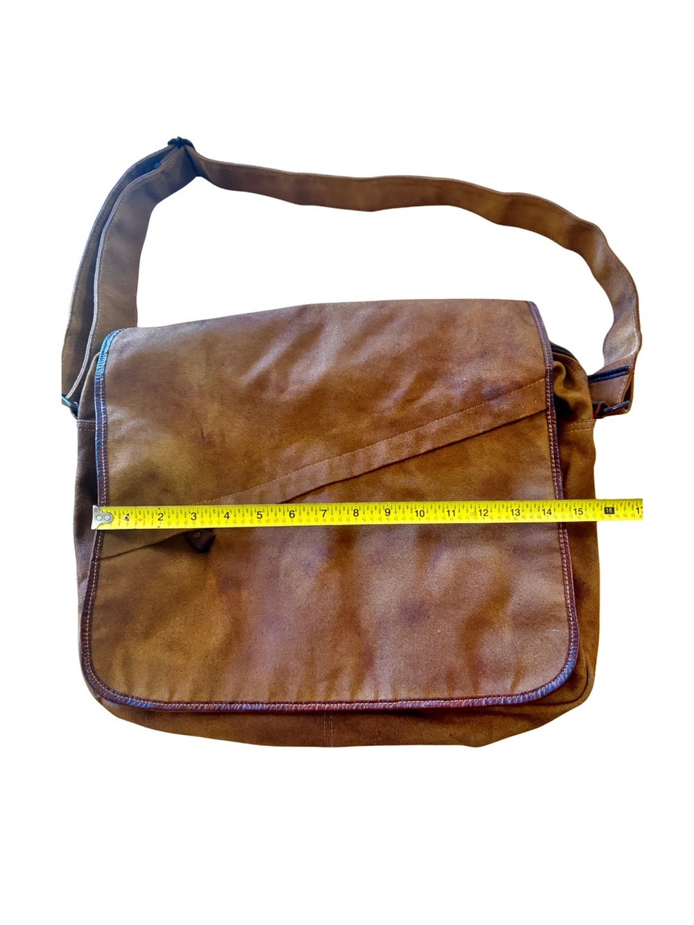 BED|STU Large Canvas Messenger Bag w/Leather Trim - Picture 7 of 12